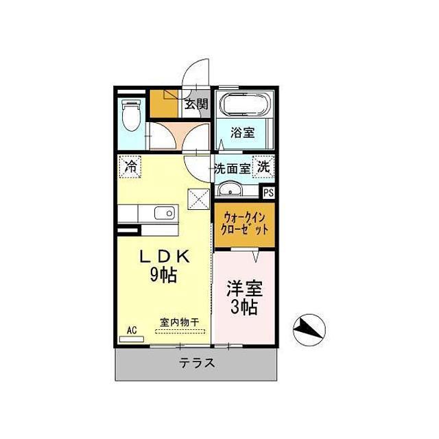 パレス丹波参番館(1LDK/1階)の間取り写真