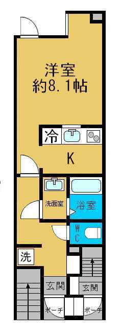 パーチェ駒川(1K/1階)の間取り写真