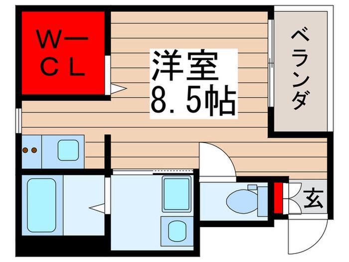 オークコートくぬぎ山(ワンルーム/3階)の間取り写真