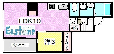 イリスパイラブライトエー(1LDK/8階)の間取り写真