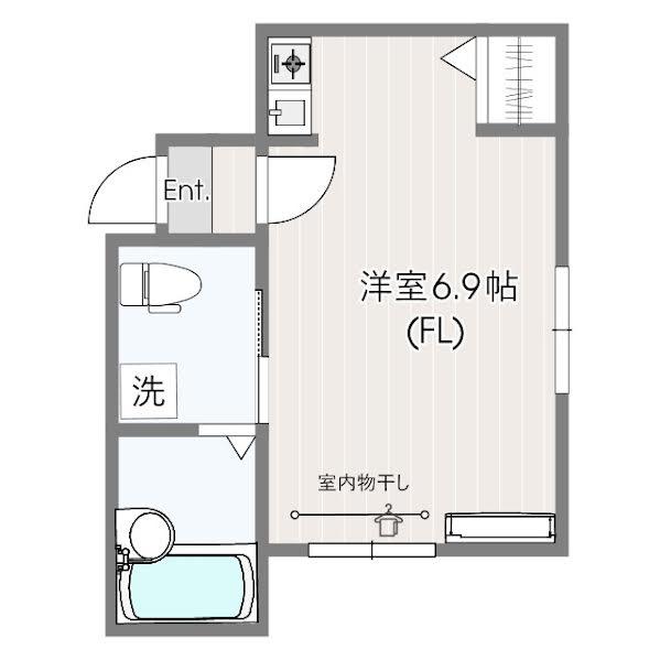 パークレーン(ワンルーム/1階)の間取り写真