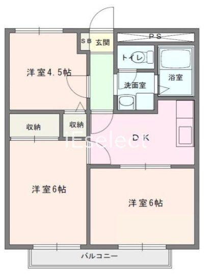 エクセル Ⅴ(3DK/2階)の間取り写真