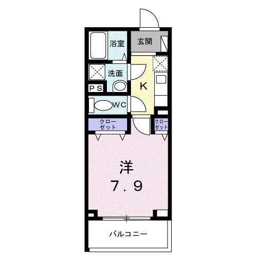中宮町マンション(1K/1階)の間取り写真