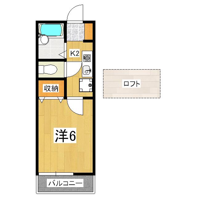 セ・レスト薬大南(1K/2階)の間取り写真
