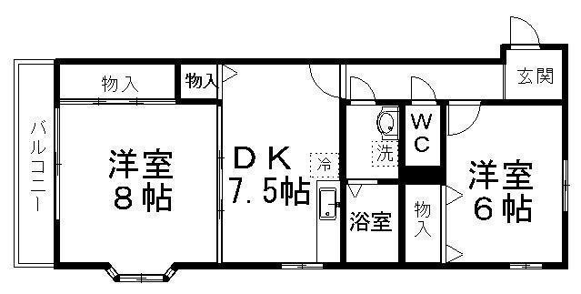 パークスST(2DK/2階)の間取り写真