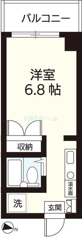ドエル西船(ワンルーム/6階)の間取り写真