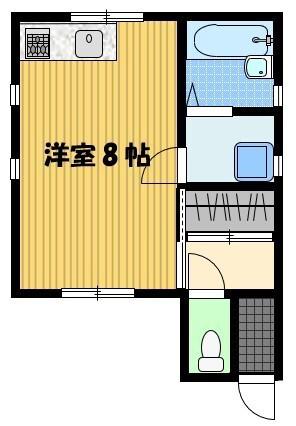HELIX 緑(ワンルーム/1階)の間取り写真