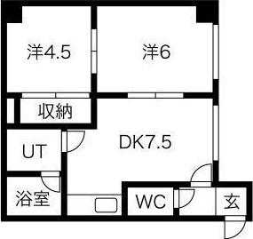 グレースN30(2LDK/2階)の間取り写真