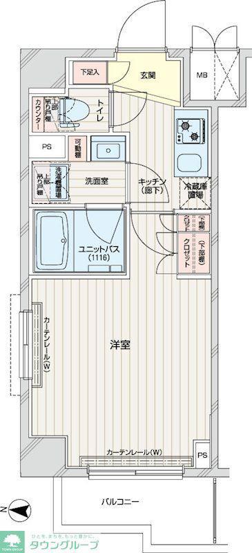 ルーブル本羽田(1K/5階)の間取り写真