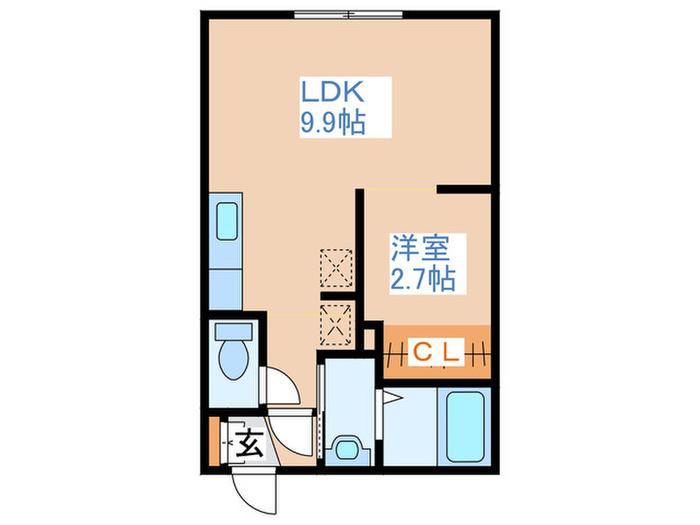 HS414(1LDK/5階)の間取り写真