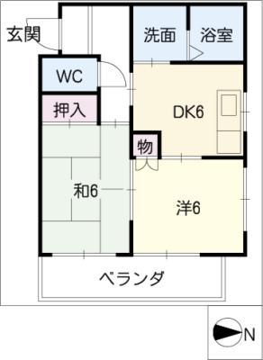 セントラルハイツ駒方(2DK/4階)の間取り写真