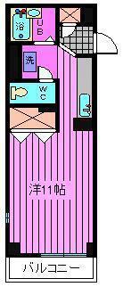 イーストシティ(ワンルーム/2階)の間取り写真