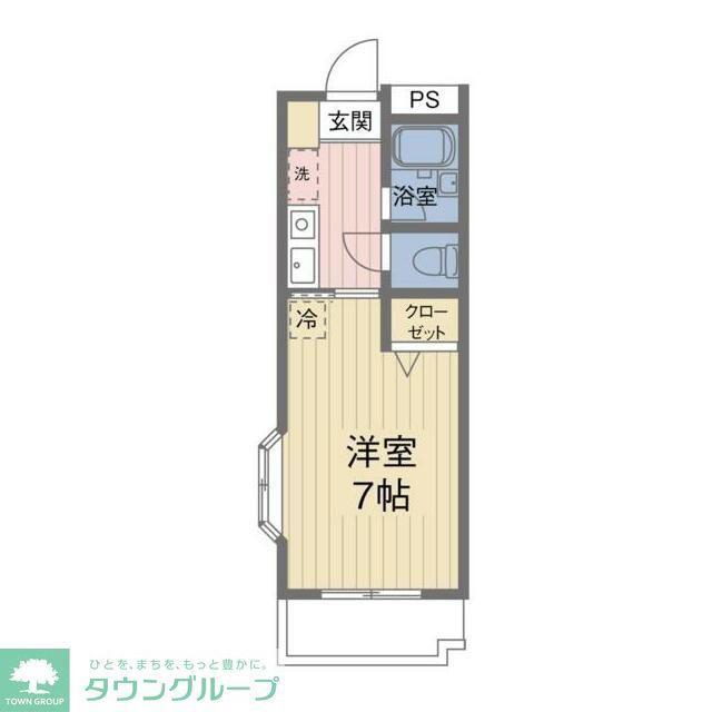 来夢一番館(1K/1階)の間取り写真