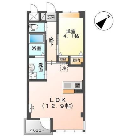 ポンデザール(1LDK/2階)の間取り写真