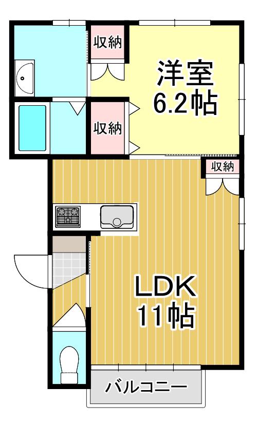 パークステージ澄川町I(1LDK/3階)の間取り写真