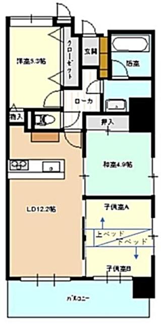 レジェンド日暮里II(2LDK/7階)の間取り写真