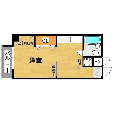 河村レジデンス(ワンルーム/4階)の間取り写真