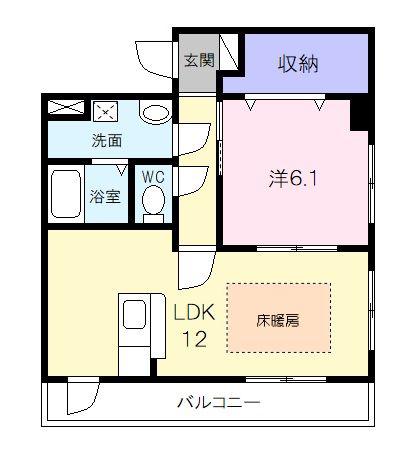 ウィルホンション(1LDK/3階)の間取り写真