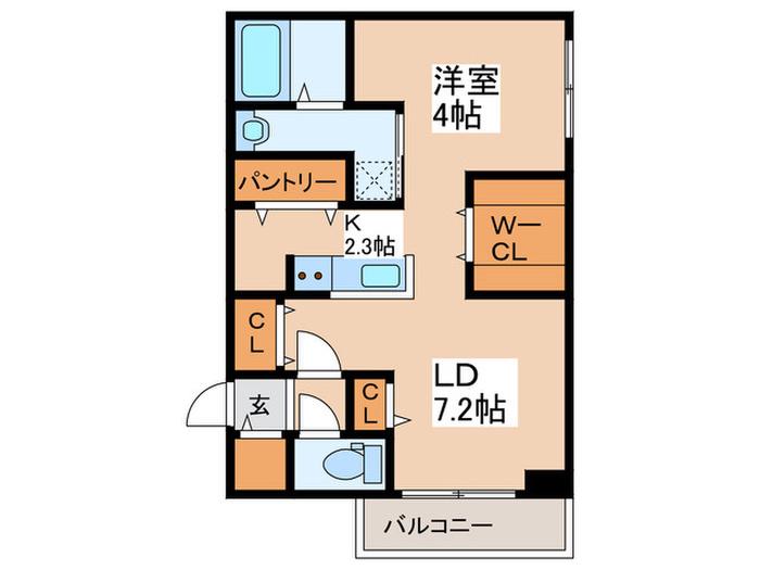 MELA VERDE(1LDK/4階)の間取り写真