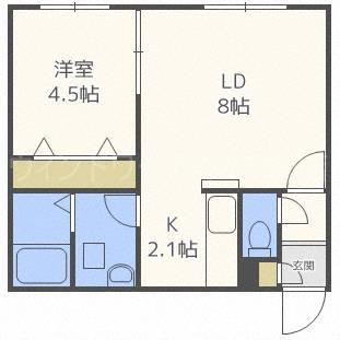 エトワール(1LDK/1階)の間取り写真