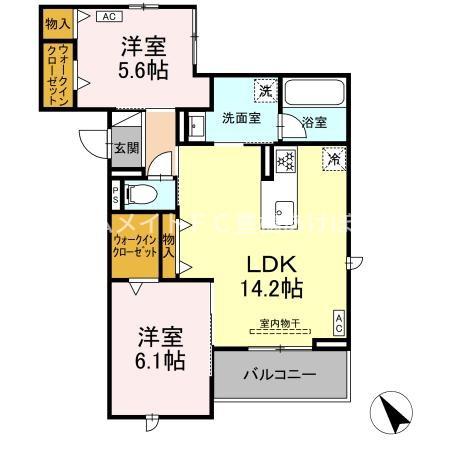 D-AVANCE前田町二丁目(2LDK/3階)の間取り写真