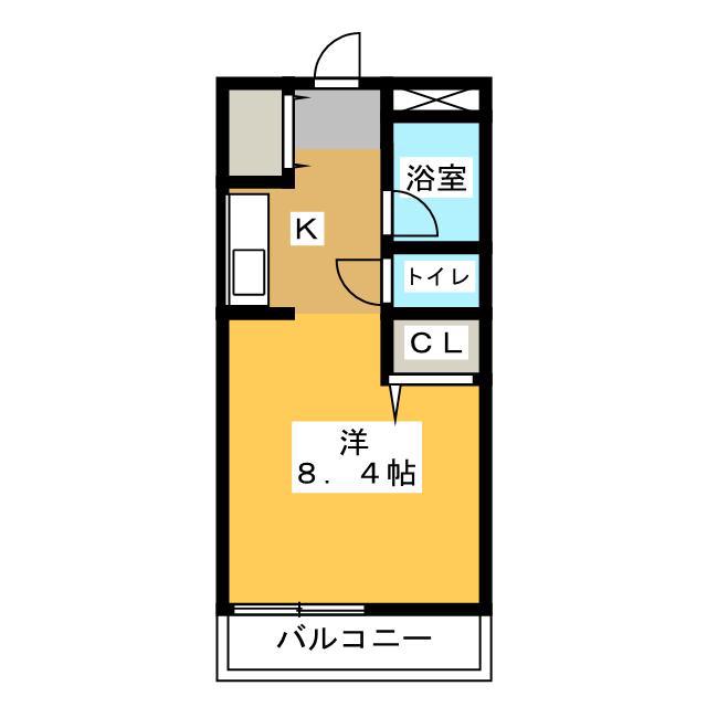 プチハウス(1K/2階)の間取り写真