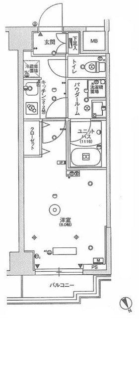 スカイコートパレス板橋(1K/5階)の間取り写真