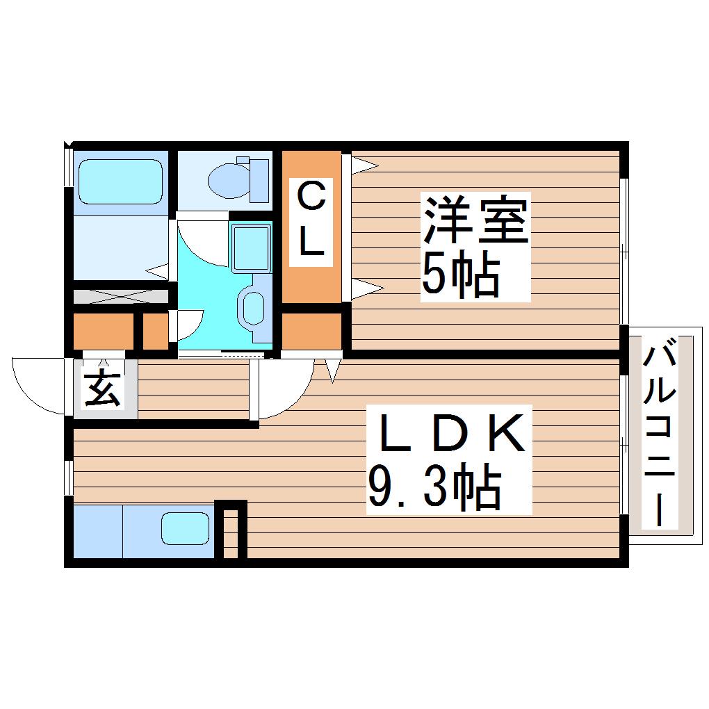 クレストコートI(1LDK/1階)の間取り写真