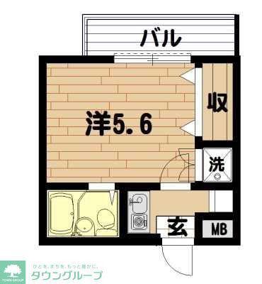 ベルトピア南浦和III(1K/3階)の間取り写真