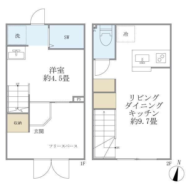 フォルモント(1LDK/1階)の間取り写真