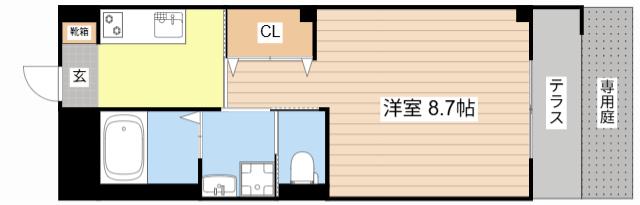 オリーブ(1K/1階)の間取り写真
