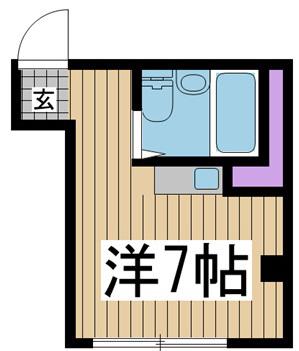 サンビルダー北野山ノ手(ワンルーム/2階)の間取り写真