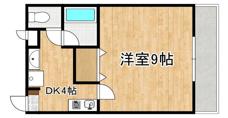 セジュール・ア・ラフォレII(1K/1階)の間取り写真