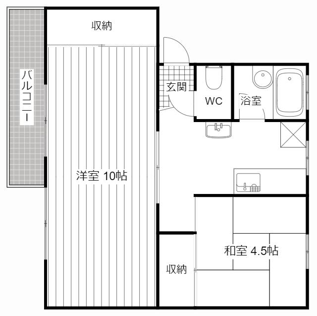 飯尾マンション(2K/1階)の間取り写真