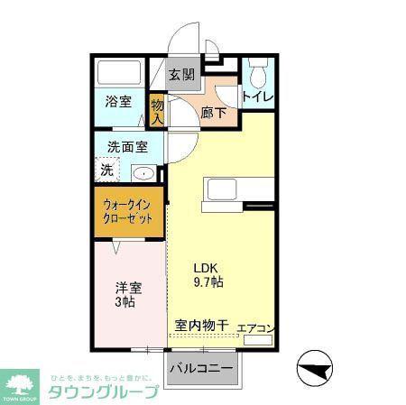 チェリーセージ(1LDK/2階)の間取り写真