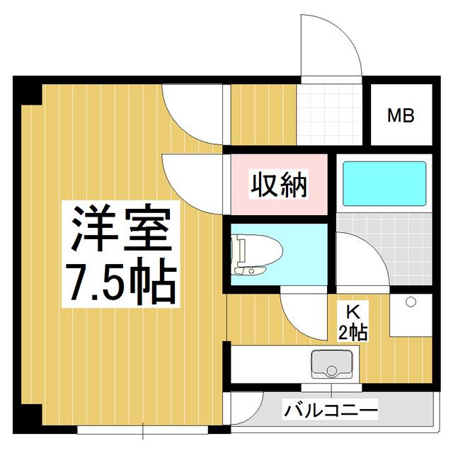 リヴェール入船(1K/4階)の間取り写真