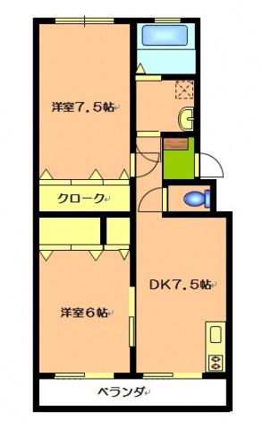 大利マンション(2DK/2階)の間取り写真