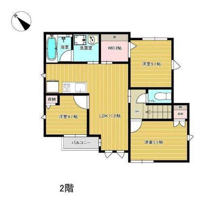 カルーナテラス(3LDK/2階)の間取り写真
