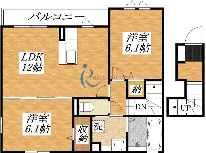 コンフォール田辺(2LDK/1階)の間取り写真