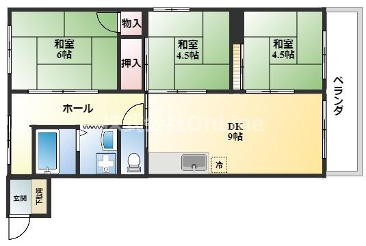 RISE(3DK/2階)の間取り写真