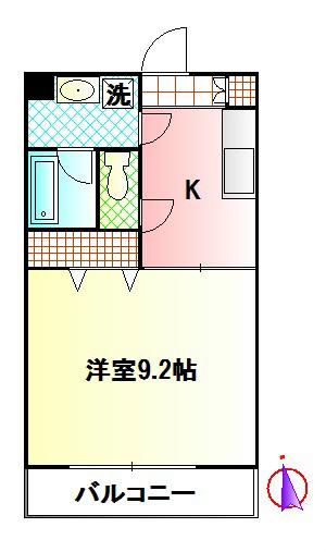 小田急小田原線 東海大学前駅 徒歩11分 3階建 築20年(1K/1階)の間取り写真