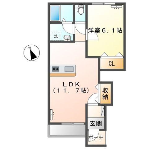 ラスカス(1LDK/1階)の間取り写真