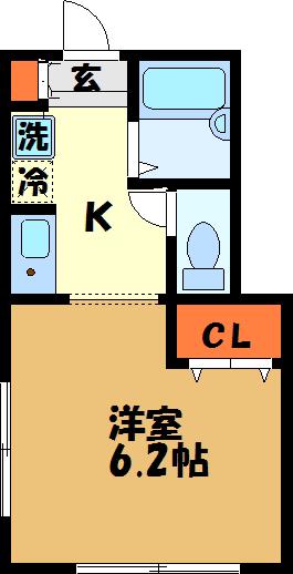 メゾンドゥース(1K/1階)の間取り写真
