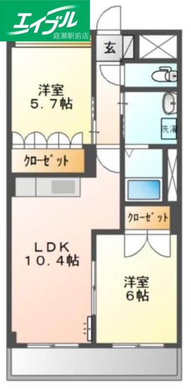 グランパレス・K(2LDK/3階)の間取り写真