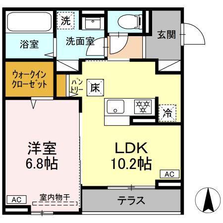 DーROOM 栄2丁目(1LDK/1階)の間取り写真