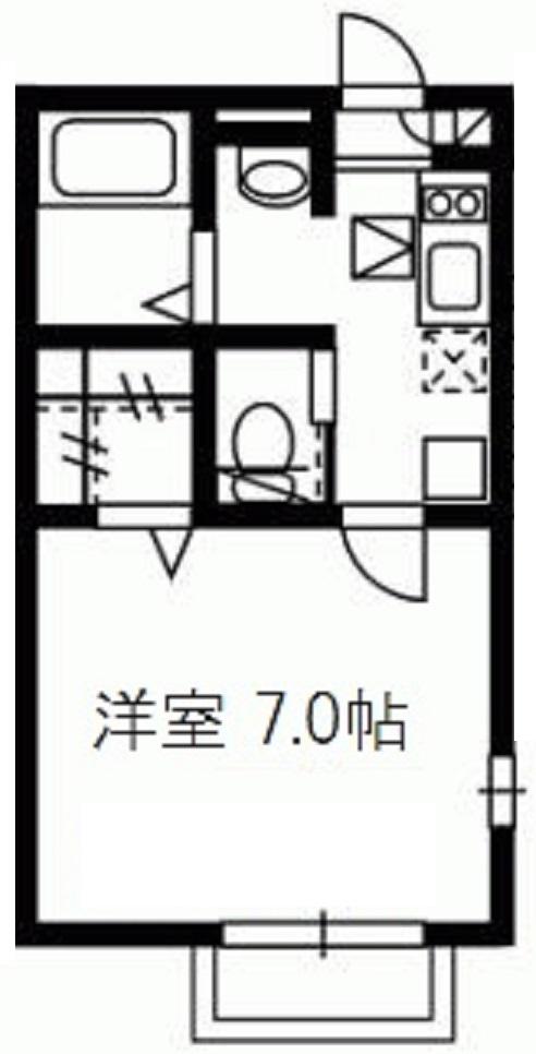 オリンピア輝(1K/2階)の間取り写真