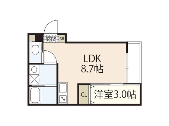 S-MOVE庚午北NEO(1LDK/2階)の間取り写真