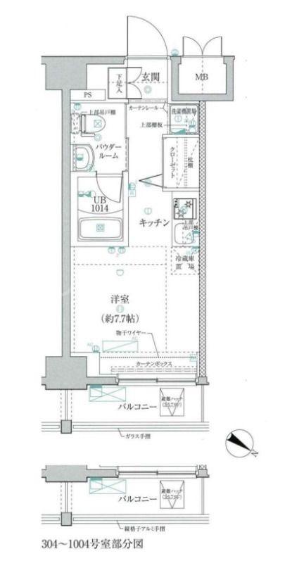 クラリッサ川崎ソレイユ(ワンルーム/4階)の間取り写真