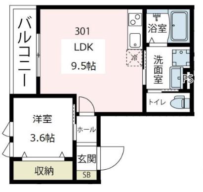 ヴィオラ.ケー 2(1LDK/3階)の間取り写真