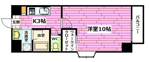 CRESCENT(1K/1階)の間取り写真